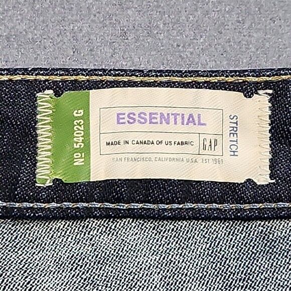 Essential Womens Jeans 8 Reg Stretch Dark Blue Wide Leg Relaxed Gap 1969 - Picture 5 of 10